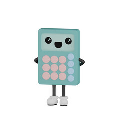 3d blue calculator with expression