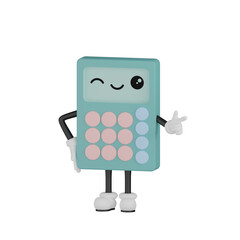 Fototapeta premium 3d blue calculator with expression