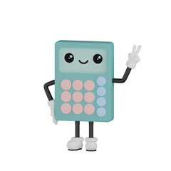 3d blue calculator with expression