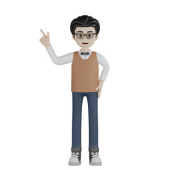 3d man in brown suit