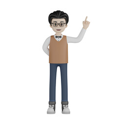 3d man in brown suit