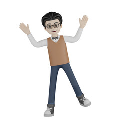 3d man in brown suit