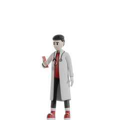 3d doctor with stethoscope