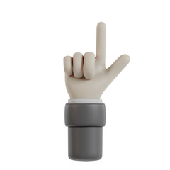 3d hand with finger pointing