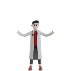 3d doctor with stethoscope