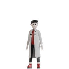 3d doctor with stethoscope