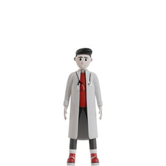 3d doctor with stethoscope