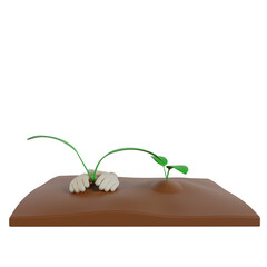 3d plant in the ground