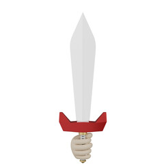 3d hand-holding sword