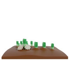 3d plant in the ground