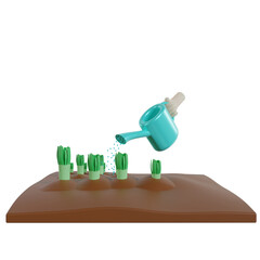 3d plant in the ground