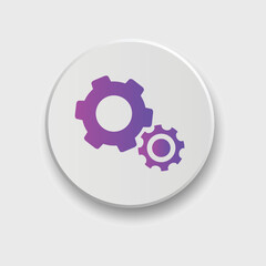 Gear icon Vector illustration. Service Tools icon for ui, social media, website Isolated on white background with button
