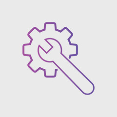 Gear and Wrench icon Vector illustration. Settings icon Flat style. Repair service icon
