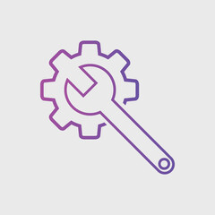 Gear and Wrench icon Vector illustration. Settings icon Flat style. Repair service icon

