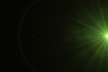 Abstract stylish light effect on a black background. Gold glowing neon line. Golden luminous dust and glares. Flash Light. luminous trail.