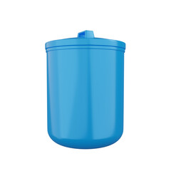 3d blue plastic rubbish bin