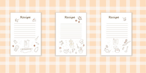 Set the recipe card or sheet templates for making notes about meal preparation