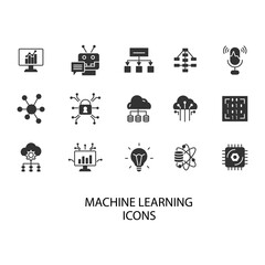 Obraz na płótnie Canvas machine learning icons set . machine learning pack symbol vector elements for infographic web