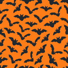 Halloween scary night seamless vector background