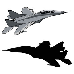 Fototapeta na wymiar russian mig jet fighter illustration vector design