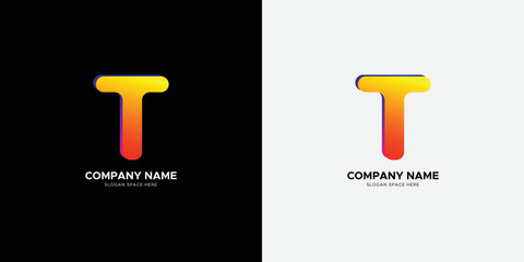 Letter T colorful gradient logo icon design template elements