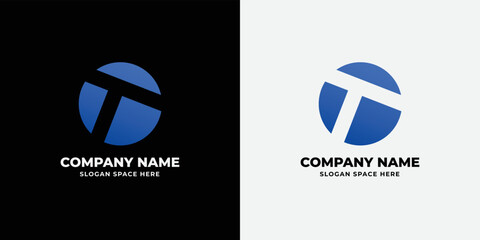 Letter T colorful gradient logo icon design template elements