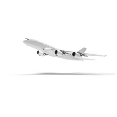3D render airplane in the sky with isolated on white