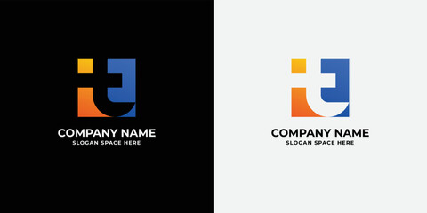 Letter T colorful gradient logo icon design template elements