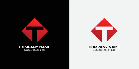 Letter T colorful gradient logo icon design template elements