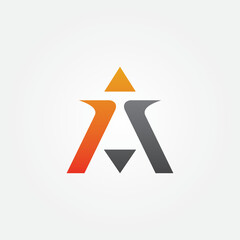 letter a logo. abstract arrow background