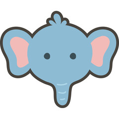 Elephant face animal cartoon