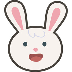 Rabbit face animal cartoon