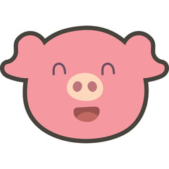Pig face animal cartoon