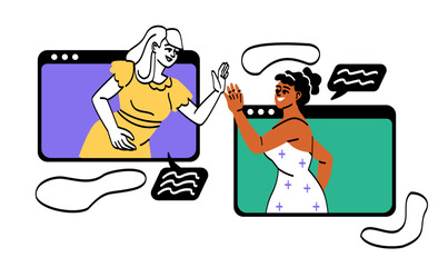 People greeting each other concept