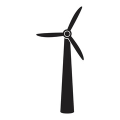 Wind Turbine Icon. White isolated background.