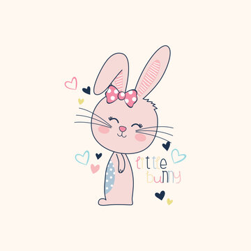 Cute little bunny cartoon vector