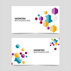 Two polygonal colorful modern background template ideas