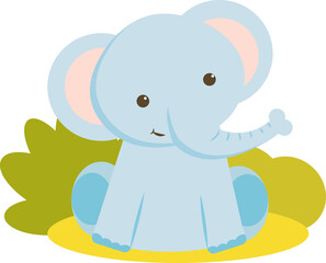 Elephant Cartoon Character Illustration