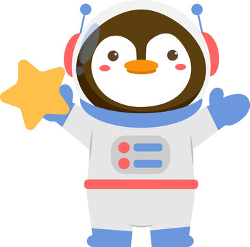 Penguin Astronaut Illustration