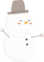 Snowman Wears Hat Illustration