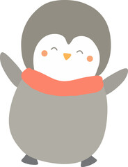 Penguin Wears Scarf Illustration