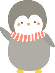 Penguin Wears Scarf Illustration