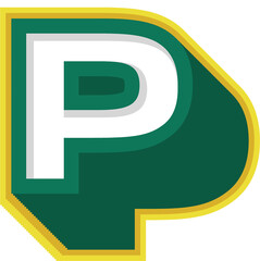 Green 3D Alphabet Letter Effect