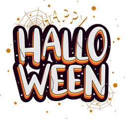 Happy Halloween Message Design for Decorative Element
