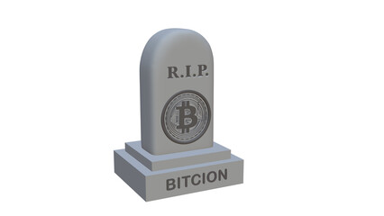 3D render crypto currency bircoin concept idea