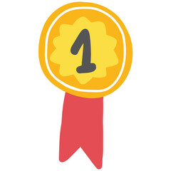 Gold medal ribbon icon