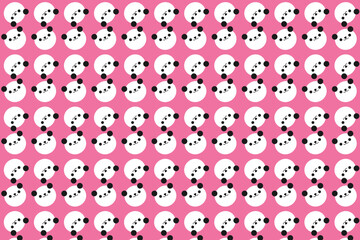 Pink seamless pattern with panda faces