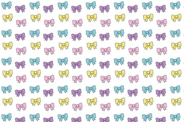 seamless pattern with pastel colored bows