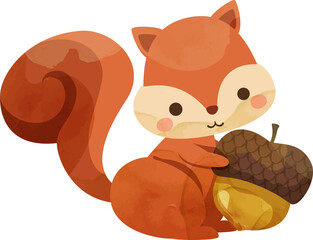 Squirrel for Thanksgiving Decorative Element