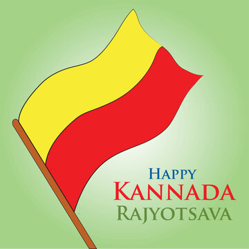 Happy Kannada Rajyotsava vector card